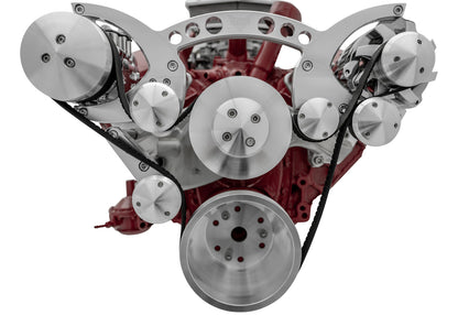 Chevy 348-409 Revolver Serpentine System - AC & ALT - Chrome