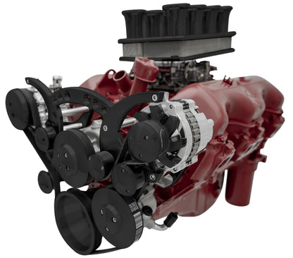 Chevy 348-409 Revolver Serpentine System - AC & PS - GMT2 - Black