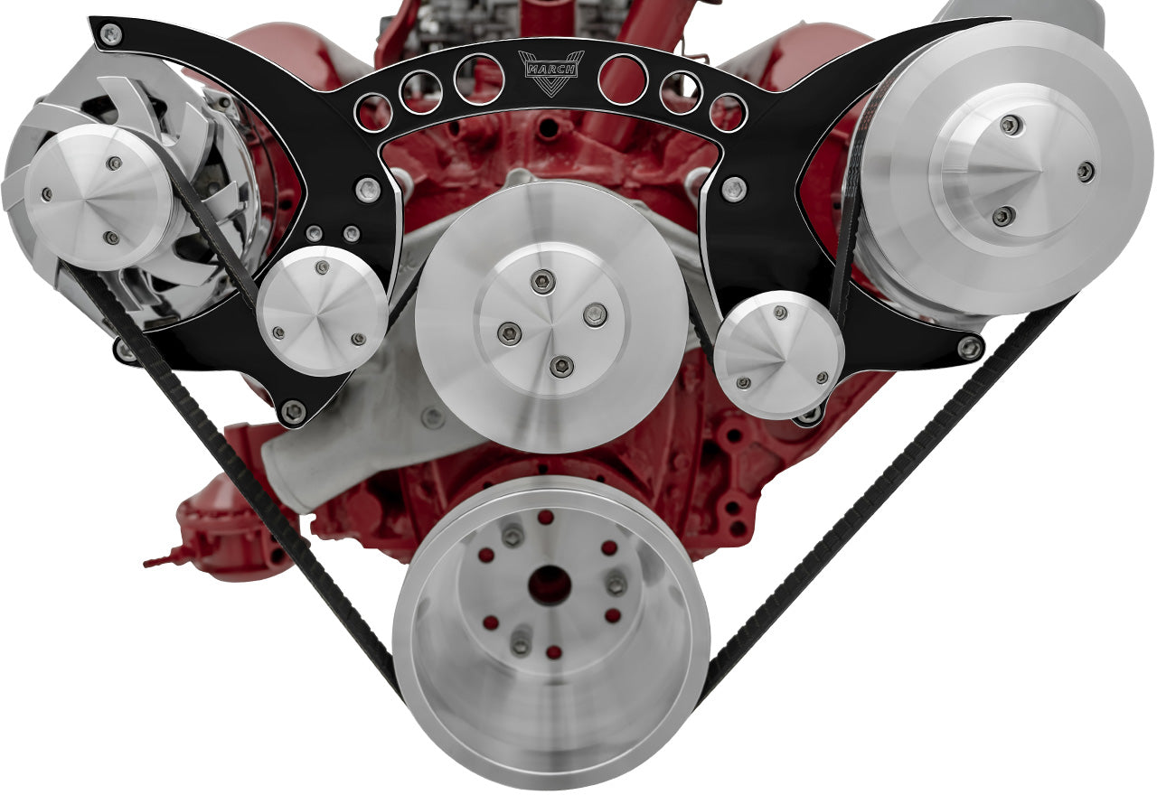 Chevy 348-409 Revolver Serpentine System - AC & PS - GMT2 - Black Onyx