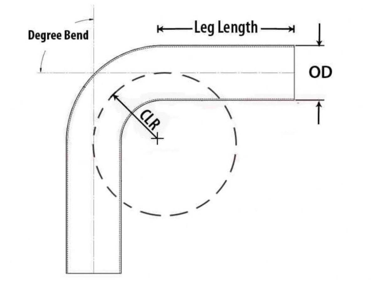 HPS Performance Products HPS 2" OD 120 Degree Bend 6061 Aluminum Elbow Pipe Tubing 16 Gauge w/ 3 1/8" CLR