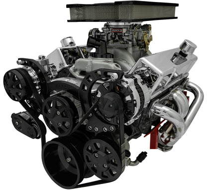 Small Block Chevy Sport Track Ultra Serpentine System - AC & PS - GMT2 - Black