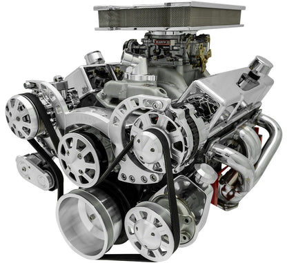 Small Block Chevy Chrome Sport Track Serpentine Kit (AC/PS/ALT)