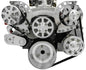 Small Block Chevy Clear Powder Coat Sport Track Serpentine Kit (AC/PS/ALT)