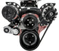 Small Block Chevy Sport Track Custom Serpentine System - AC & ALT - Black