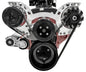 Small Block Chevy Sport Track Custom Serpentine System - AC & ALT - Silver