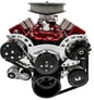 Small Block Chevy Sport Track Custom Serpentine System; AC & PS; Saginaw; Silver