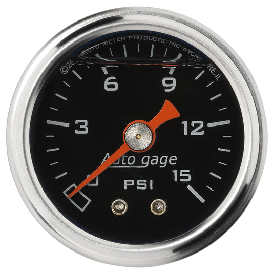 1-1/2 In. PRESSURE 0-15 PSI BLACK