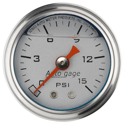 1-1/2 In. PRESSURE 0-15 PSI SILVER
