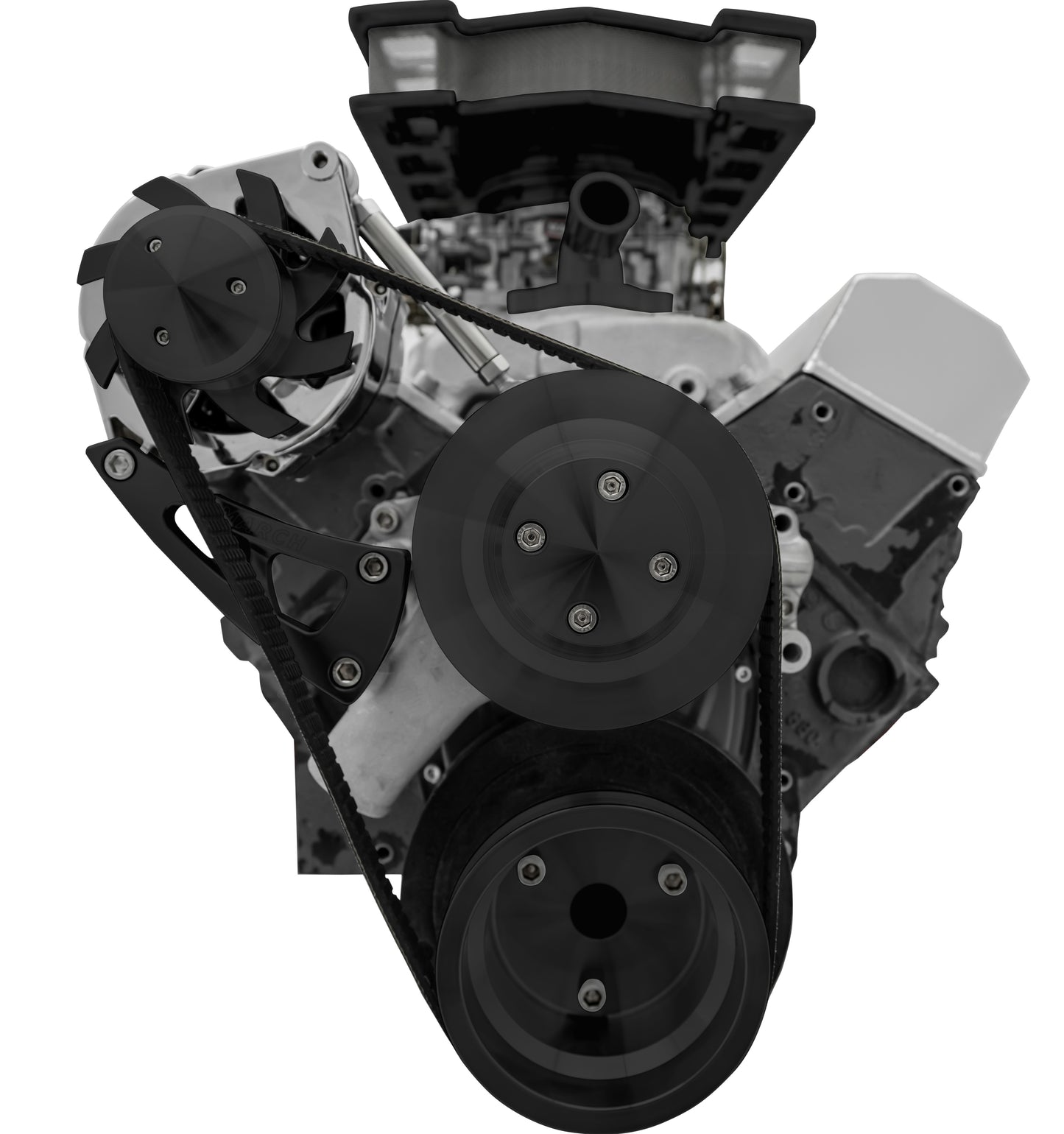 Small Block Chevy Serpentine Conversion Deluxe - Alternator Only - Black