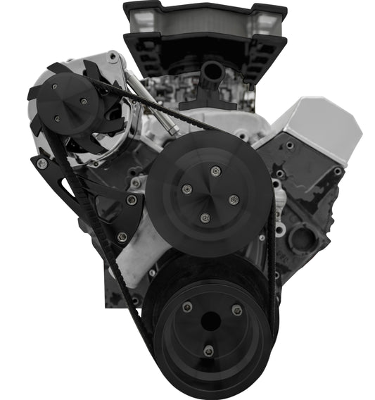 Small Block Chevy Serpentine Conversion Deluxe - Alternator Only - Black
