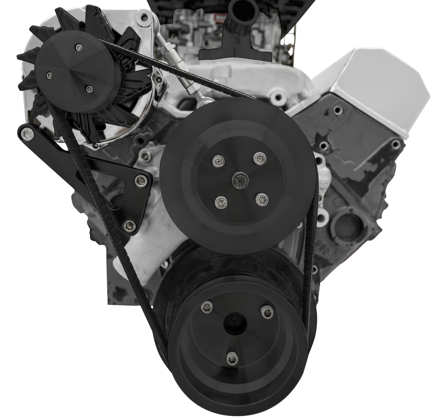 Small Block Chevy Serpentine Conversion Deluxe - Alternator Only - Black
