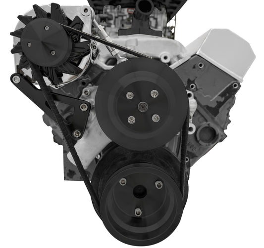 Small Block Chevy Serpentine Conversion Deluxe - Alternator Only - Black
