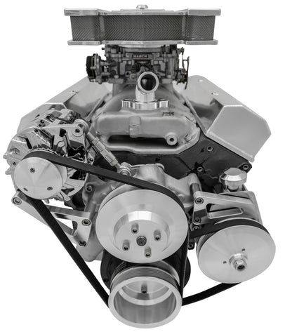Small Block Chevy Serpentine Conversion; LWP - PS & ALT - Saginaw-Press - Silver
