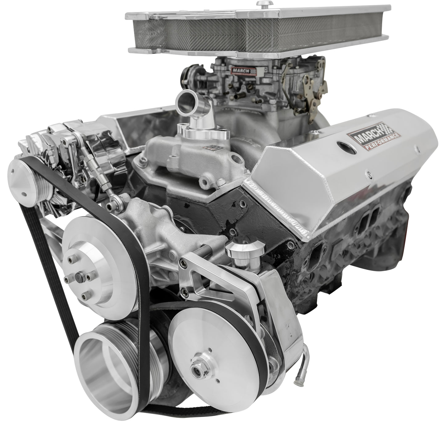 Small Block Chevy Serpentine Conversion Deluxe - LWP - PS & ALT - Saginaw-Key