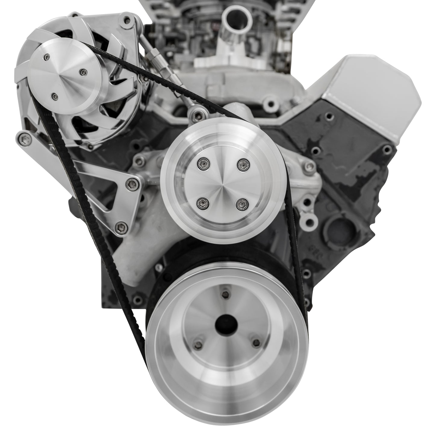 Small Block Chevy High Flow Serpentine Conversion Deluxe - ALT Only - No Covers