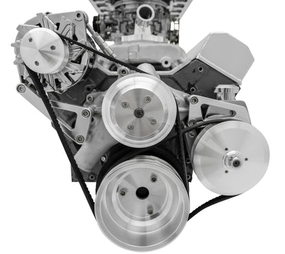 Small Block Chevy High Flow Serpentine Conversion Deluxe; PS & ALT; Saginaw-Key