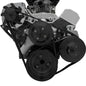 Small Block Chevy High Flow Serpentine Conversion; PS & ALT; Saginaw-Metric; BLK