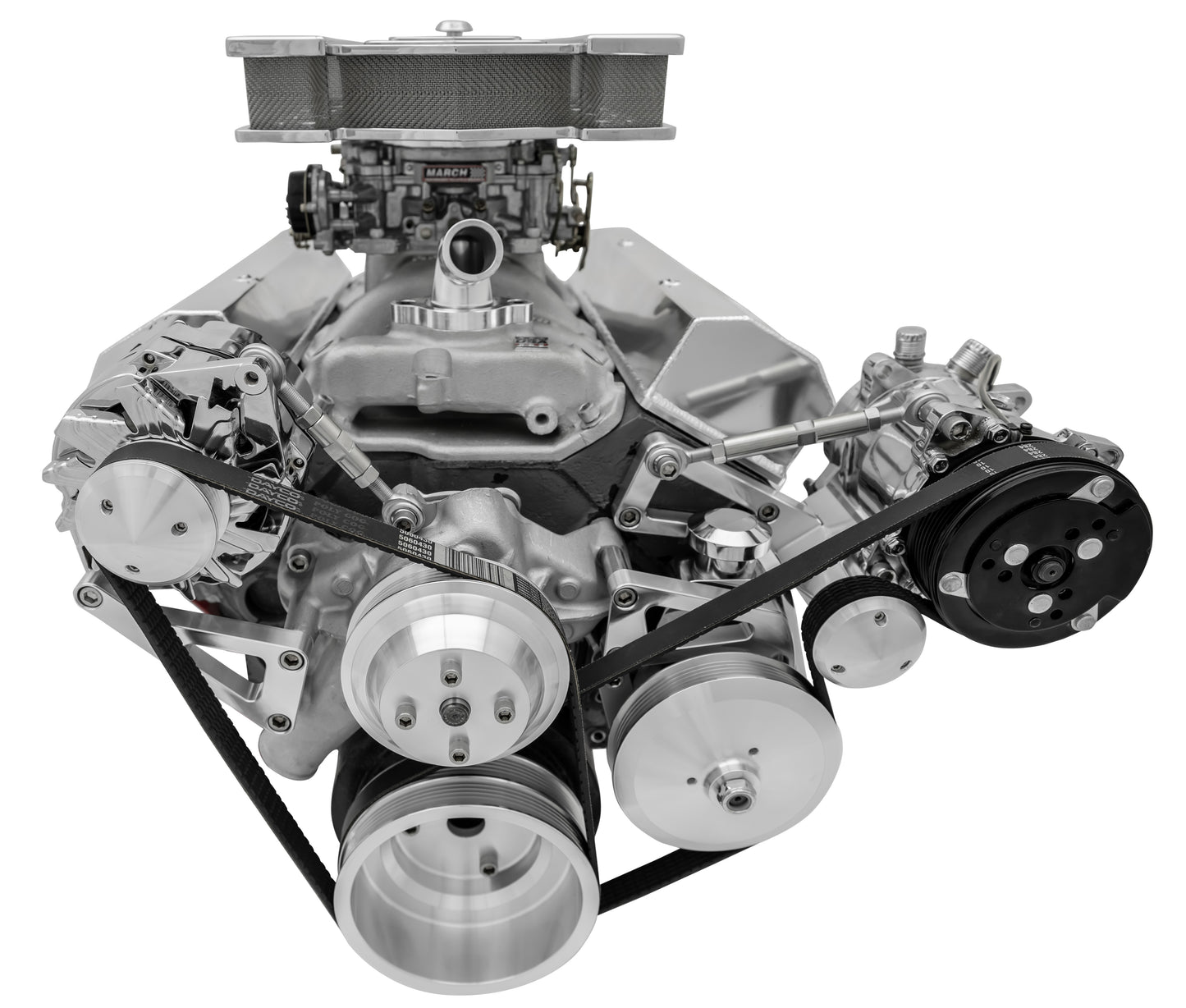 Small Block Chevy Serpentine Conversion Deluxe - AC & PS - Saginaw-Metric