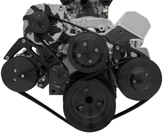 Big Block Chevy Serpentine Conversion Ultra LWP AC & PS Saginaw - 7176 - Black