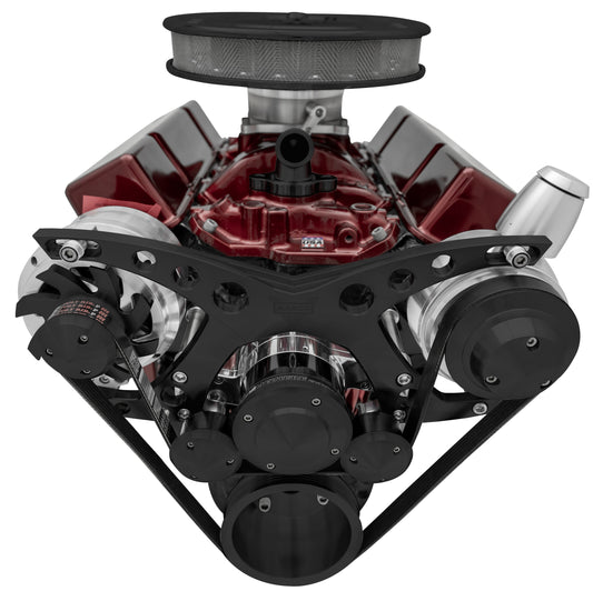 Big Block Chevy Revolver Serpentine System - PS & ALT - Billet-Key - Black