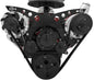 Big Block Chevy Serpentine System Revolver - EWP - PS & ALT - Billet; BLACK