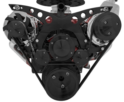 Big Block Chevy Revolver Serpentine System - PS & ALT - Saginaw-Key - Black