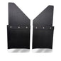 Universal 12" Front/Rear Set Back Mud Flap - 2" Offset - Black Poly-Coated Set-Back - 12"W X 15"H Flap With Stainless Steel Weight