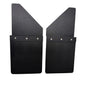 Universal 12" Front/Rear Set Back Mud Flap - 2" Offset - Black Poly-Coated Set-Back - 12"W X 15"H Flap Without Stainless Steel Weight