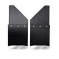 Universal 14" Front/Rear Set Back Mud Flap - 2" Offset - Black Poly-Coated Set-Back - 14"W X 15"H Flap With Stainless Steel Weight