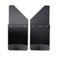 Universal 14" Front/Rear Set Back Mud Flap - 2" Offset - Black Poly-Coated Set-Back - 14"W X 15"H Flap With Black Powder-Coated Stainless Steel Weight