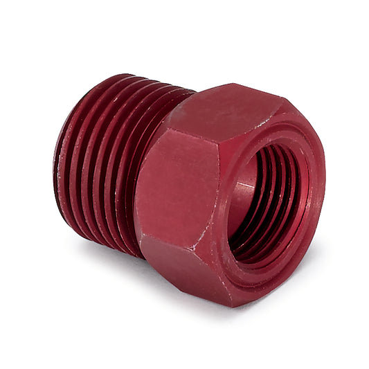 FITTING ADAPTER 1/2-1/16 In. NPT MALE ALUMINUM RED FOR MECH. TEMP. GAUGE