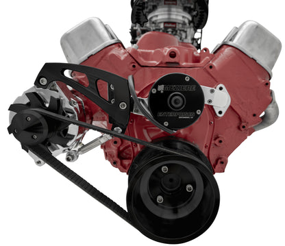 Small Block Chevy Serpentine Conversion Ultra - EWP - ALT Only - Black