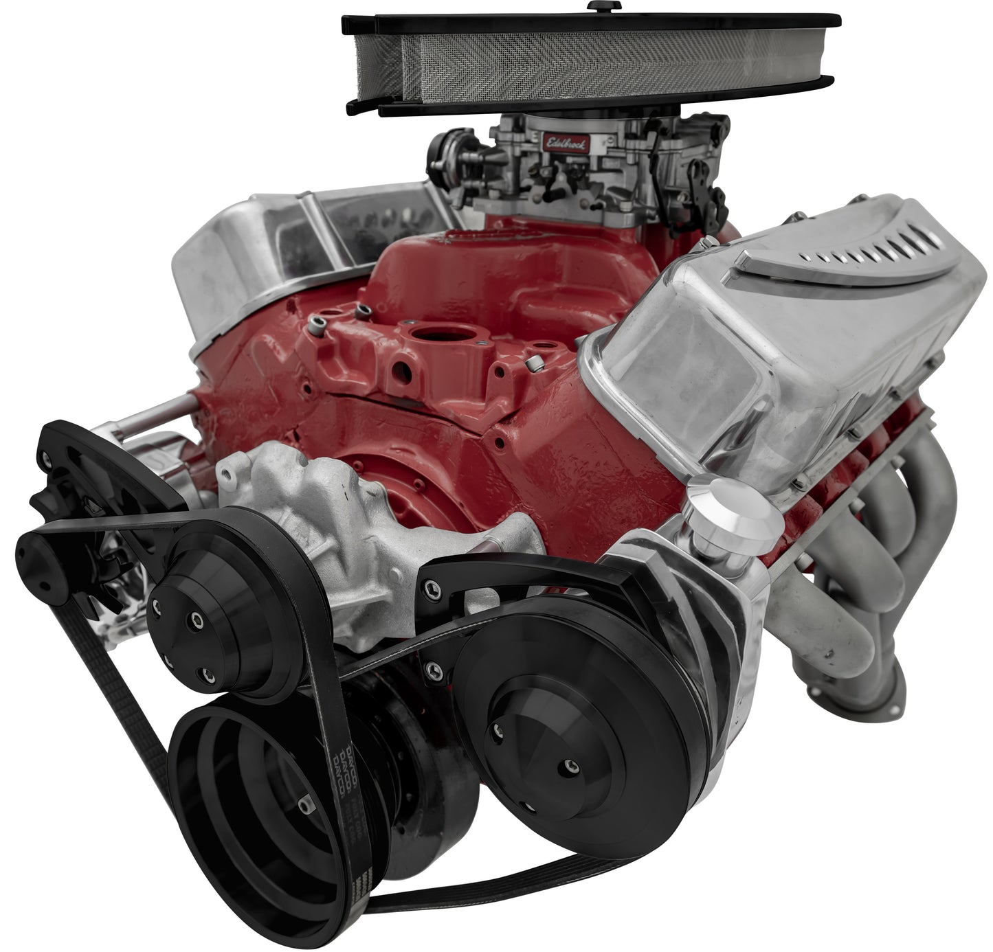 Big Block Chevy Mid-Mount Serpentine Conversion Kit; Black; PS & ALT