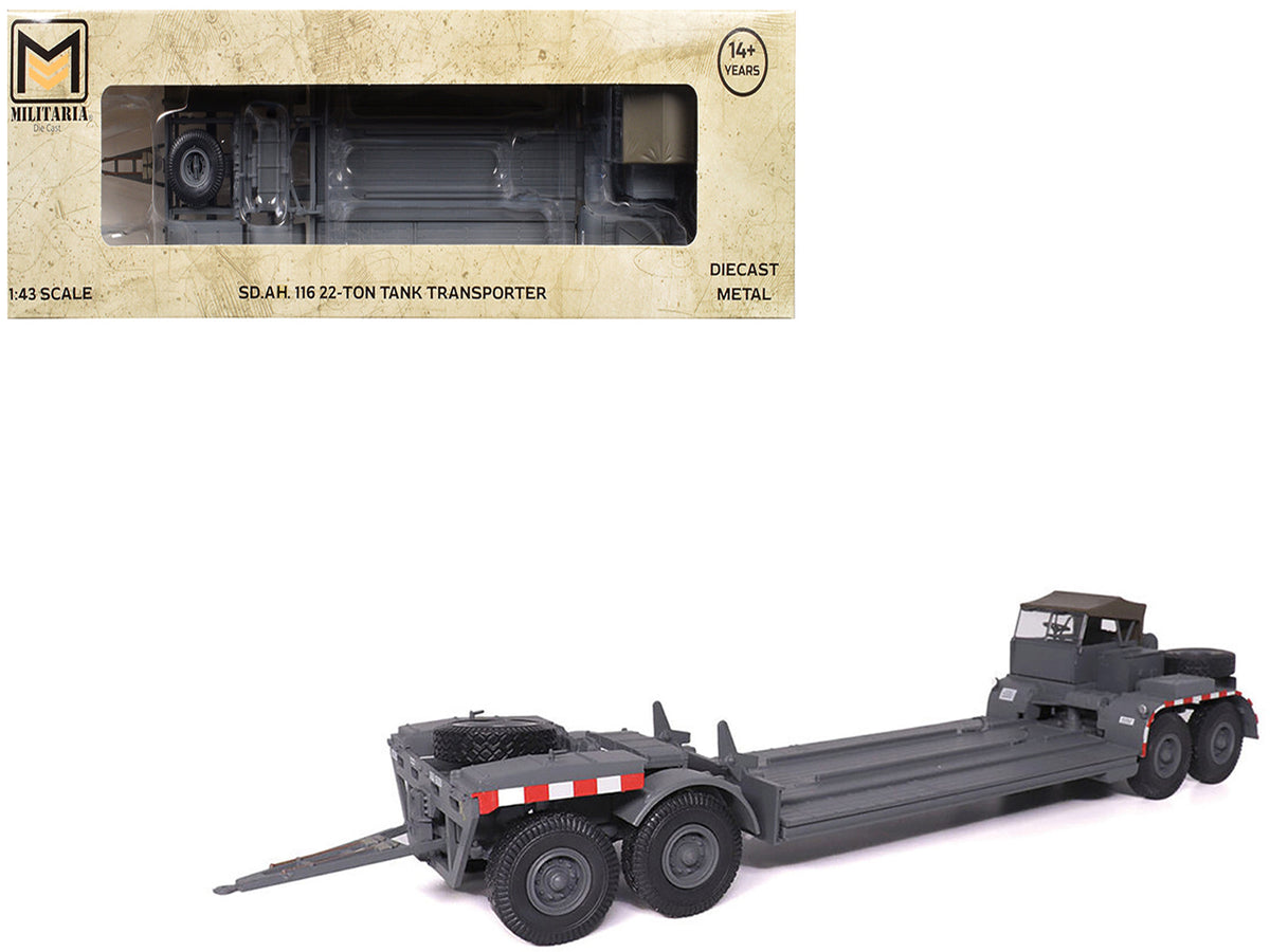 SD.AH. 116 22-Ton Tank Transporter Gray "German Army" 1/43 Diecast Model by Militaria Die Cast  free shipping USA