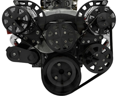 Big Block Chevy Sport Track Serpentine System - AC & PS - GMT2 - Black