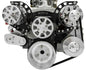 Big Block Chevy Sport Track Serpentine System; AC & PS; Saginaw-Key; Black Onyx