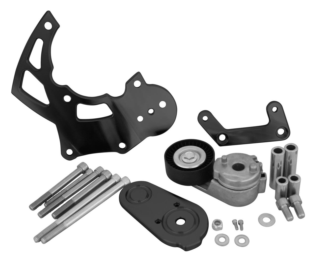 Chevy LS R4 AC Compressor Bracket  Billet; Black