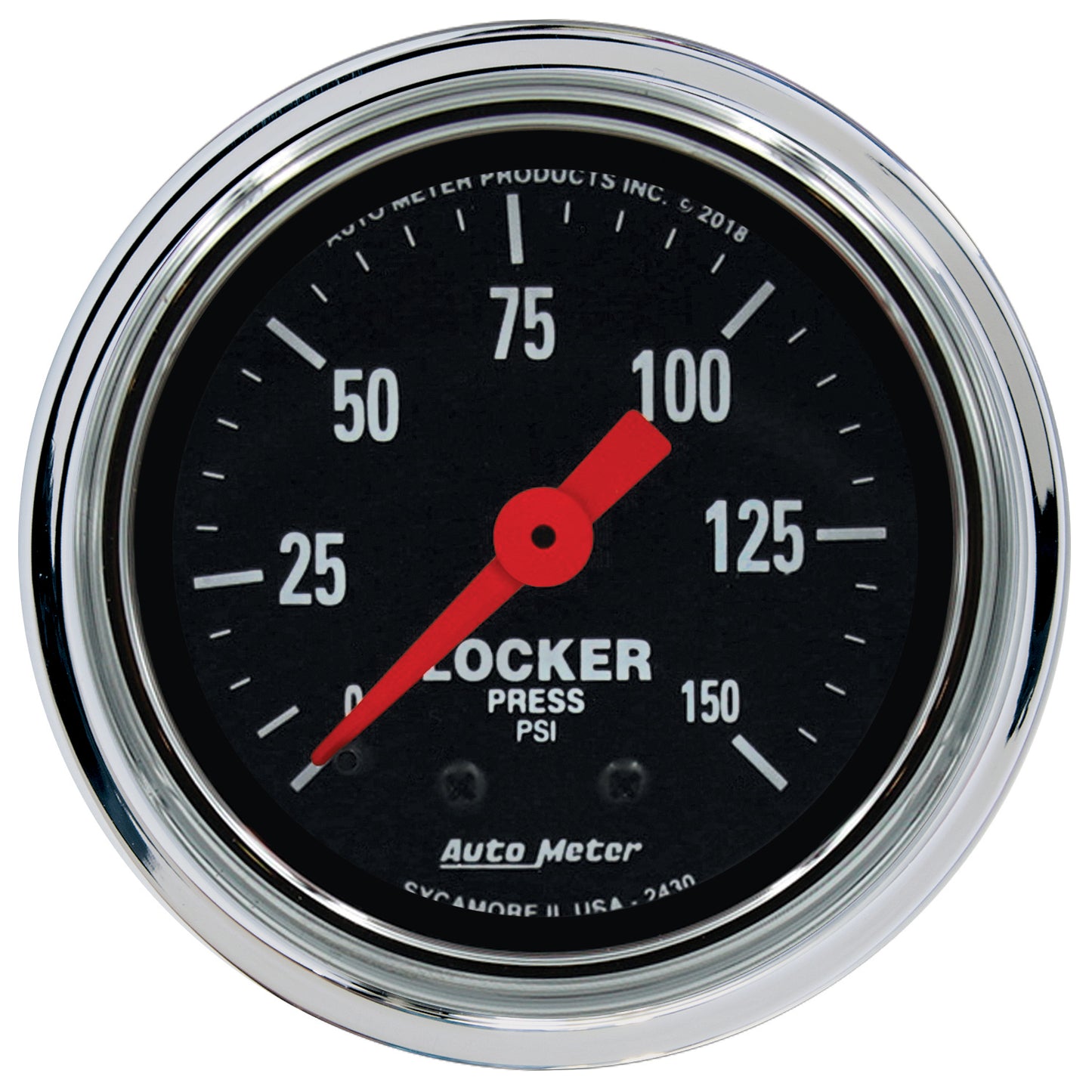 2-1/16 In. AIR LOCKER PRESSURE 0-150 PSI TRADITIONAL CHROME