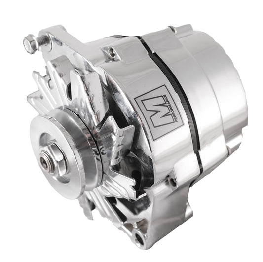 March Ultra Series 10SI Alternator  100 Amp  12V  1 Wire Install  Polished