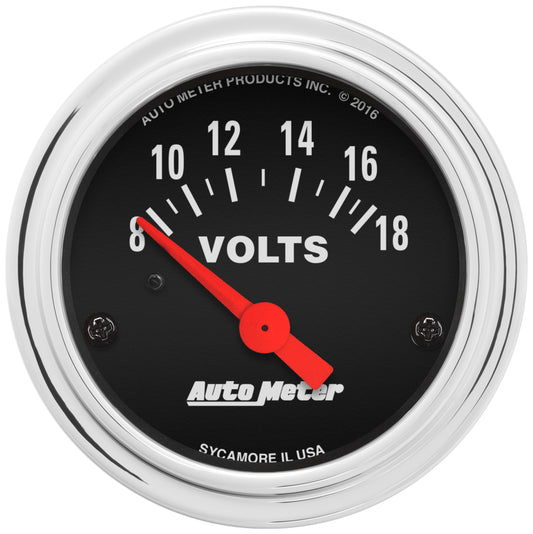 2-1/16 In. VOLTMETER 8-18V TRADITIONAL CHROME
