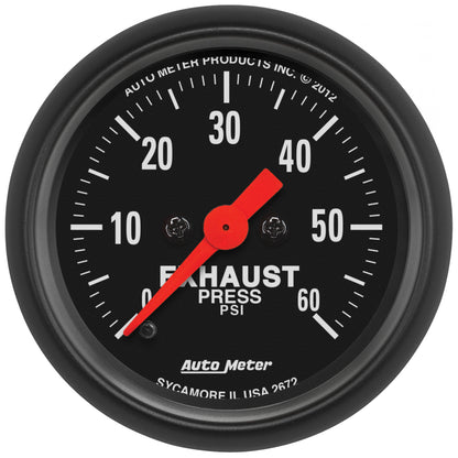 2-1/16 In. EXHAUST PRESSURE 0-60 PSI Z-SERIES