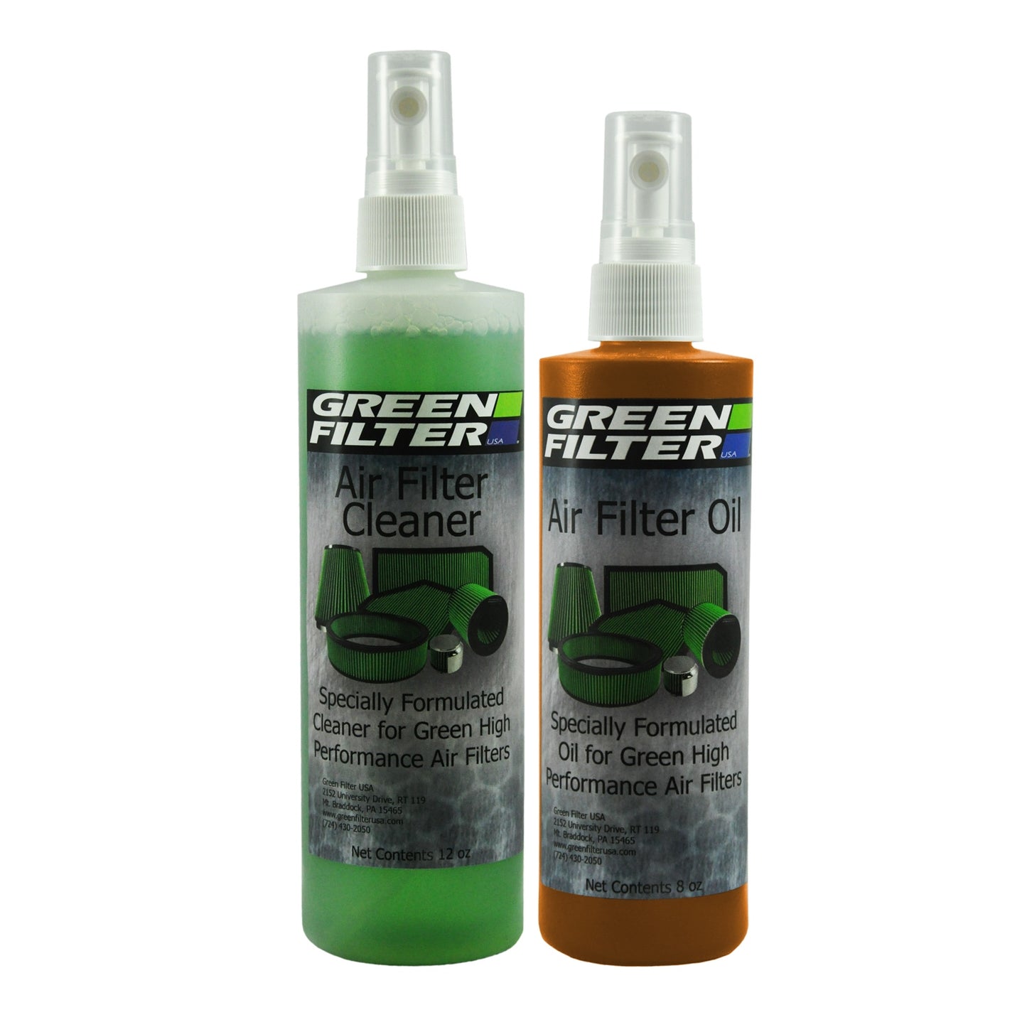 Green Filter USA - Air Filter Cleaner And Synthetic Oil Kit - Orange - 2807