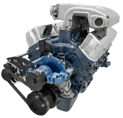 Small Block Ford Serpentine Conversion Ultra - 351W - EWP - ALT Only - Black