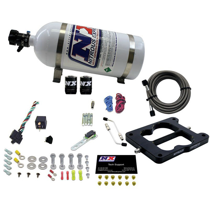 Nitrous Express - Q-JET/HOLLEY SPREAD BORE (50-100-150-200-250-300HP) WITH 10LB BOTTLE - 30080-10