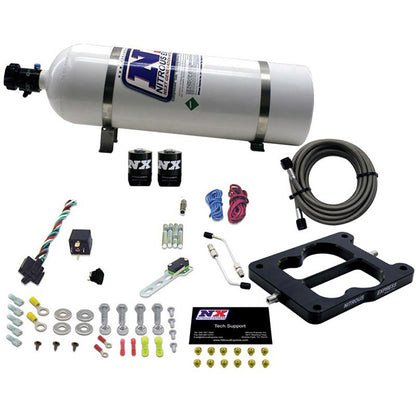 Nitrous Express - Q-JET/HOLLEY SPREAD BORE (50-100-150-200-250-300HP) WITH 15LB BOTTLE - 30080-15