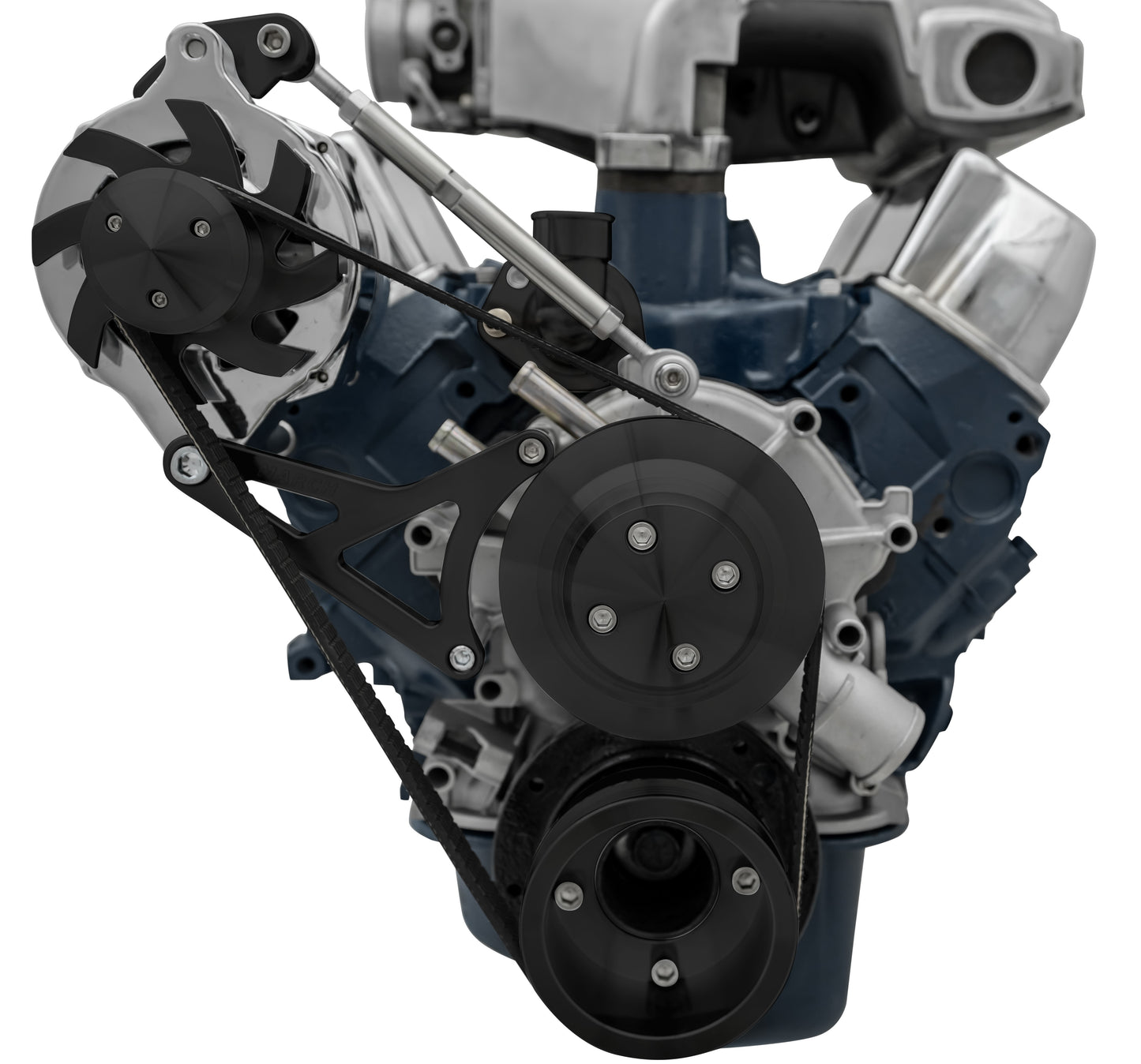 Small Block Ford Serpentine Conversion Deluxe - 351W - ALT Only - Black