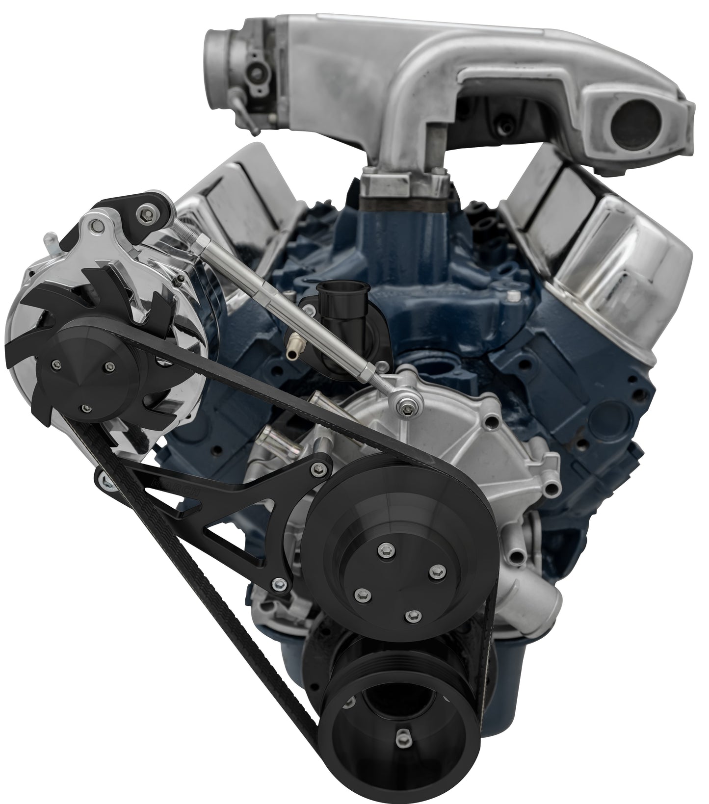 Small Block Ford Serpentine Conversion Deluxe - 302 - ALT Only - Black