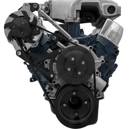 Small Block Ford High Flow Serpentine Conversion Deluxe - 302 - ALT Only - Black