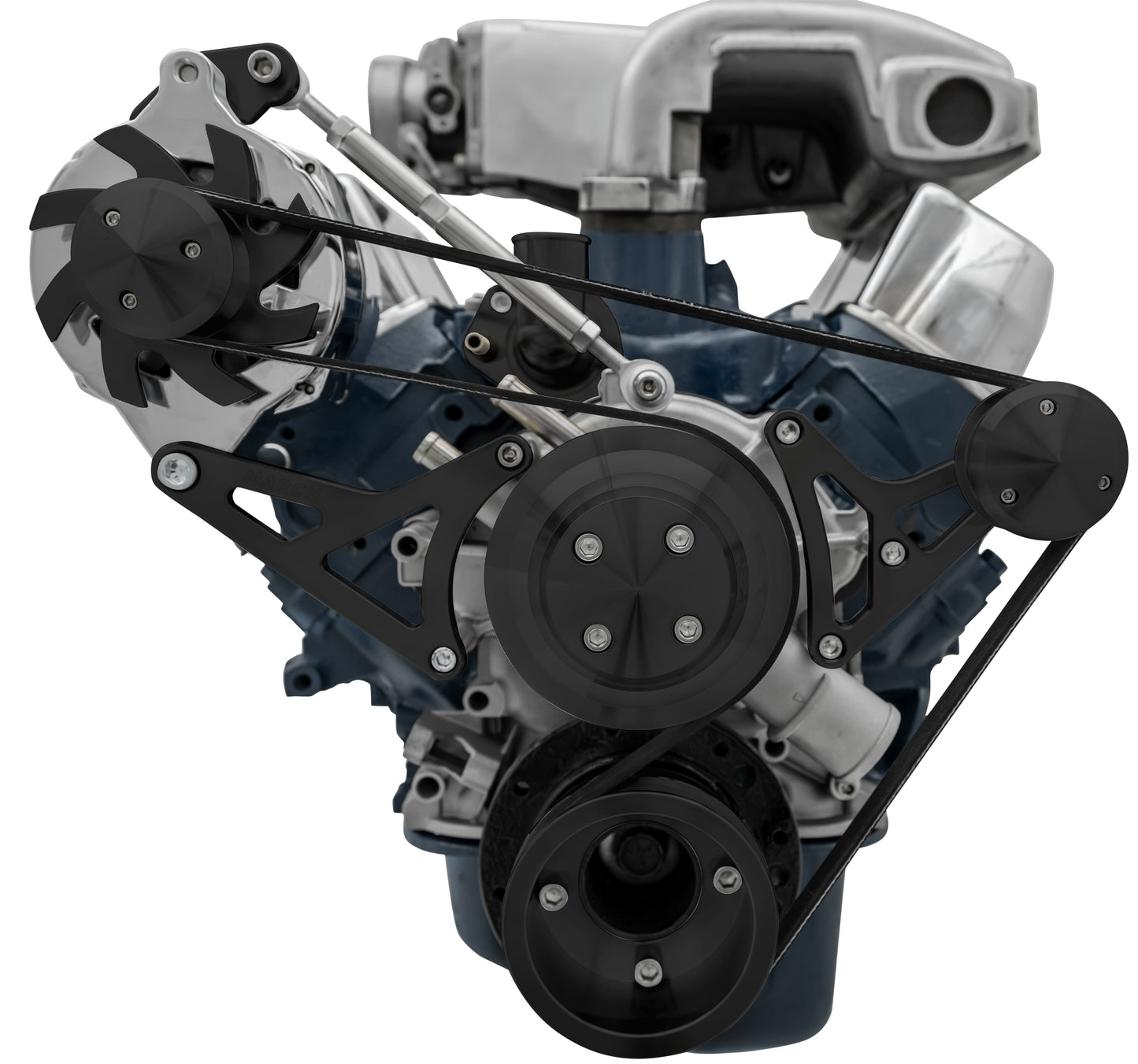 Small Block Ford Serpentine Conversion Deluxe - 302 - ALT Only - Black