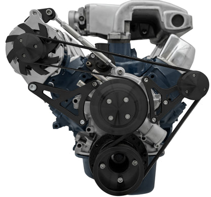 Small Block Ford Serpentine Conversion Deluxe - 302 - ALT Only - Black